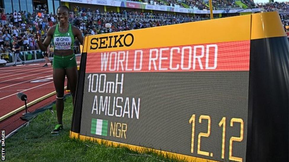 Tobi Amusan Breaks 100m Hurdles World Record With Time of 12.12 Seconds