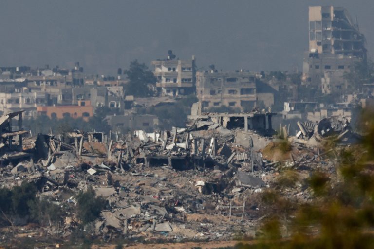 Smoke rises above Gaza  as seen from southern Israel