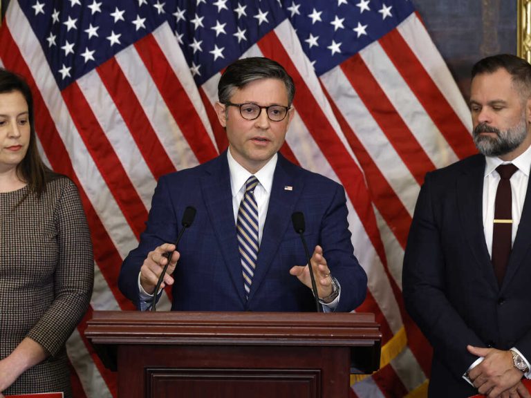House Speaker Johnson And House GOP Leadership Hold News Conference With Family Of Hostages Held In Gaza