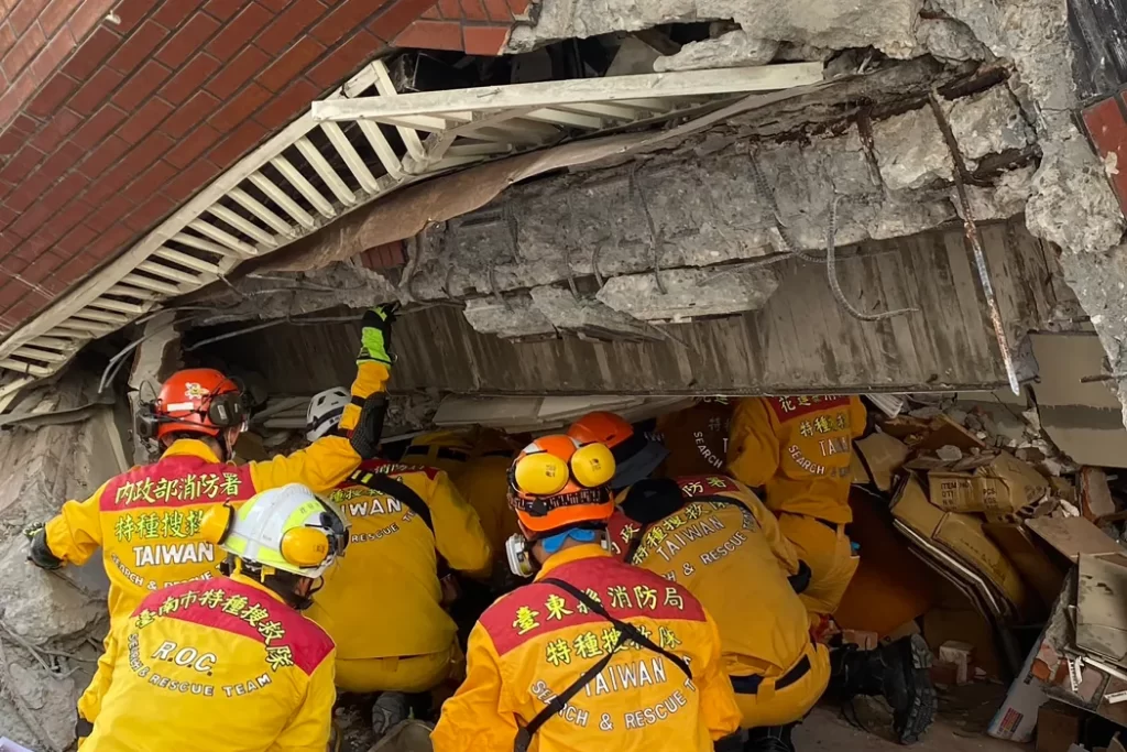 Rescue efforts are under way in Taiwan after a 7.4 magnitude earthquake struck the island's eastern coast, killing at least nine and injuring more than 800