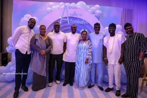 Nigerian Comedian Ali Baba and Wife Dedicate Triplet Sons in Church Ceremony