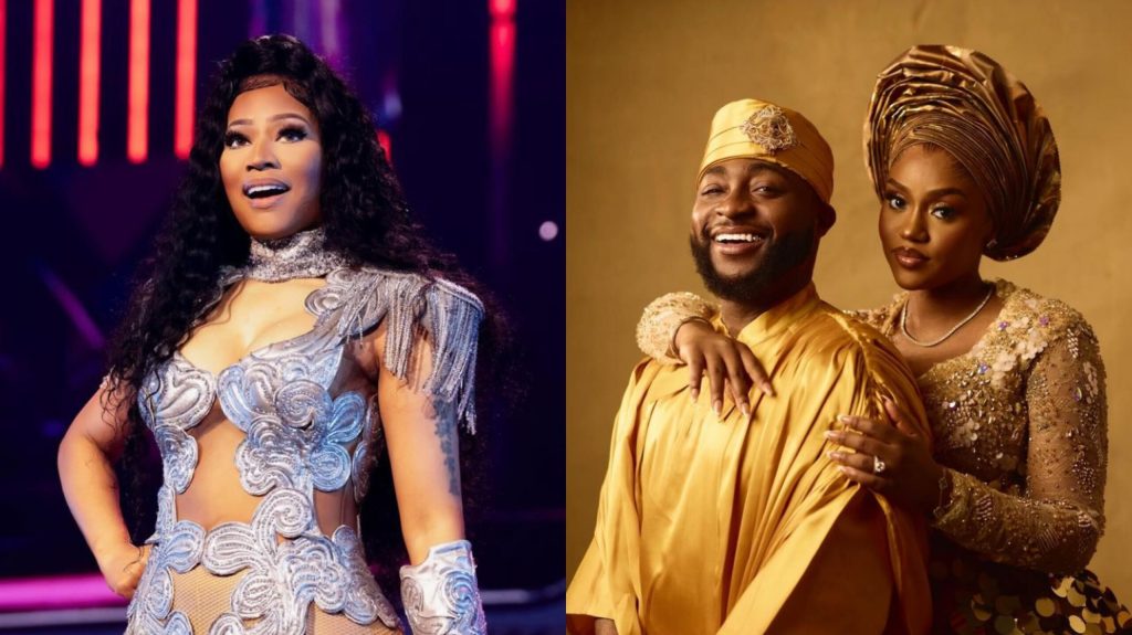 American rapper Nicki Minaj has taken a moment to congratulate Afrobeats star Davido on his recent traditional marriage to his longtime partner Chioma.