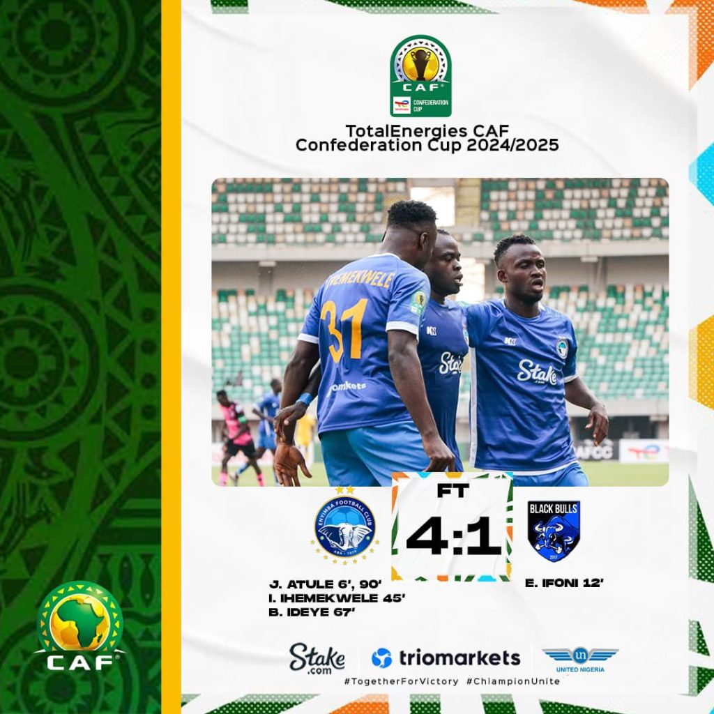 Enyimba Thrash Black Bulls 4-1 for First CAF Confederation Cup Win