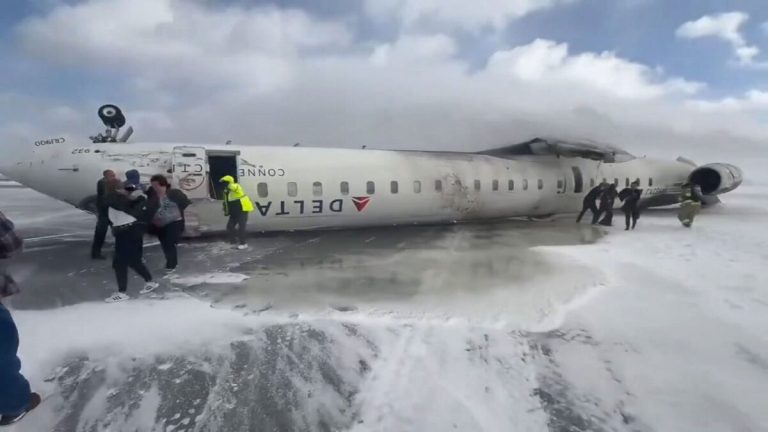 Plane Overturns at Toronto Airport